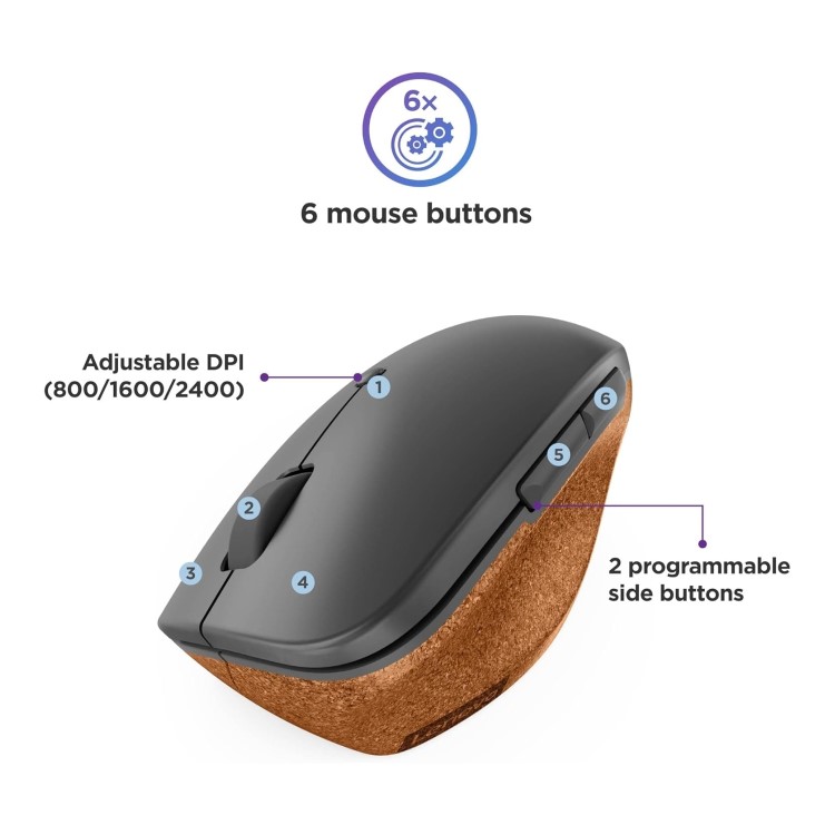 Lenovo Go Wireless Mouse Storm grey