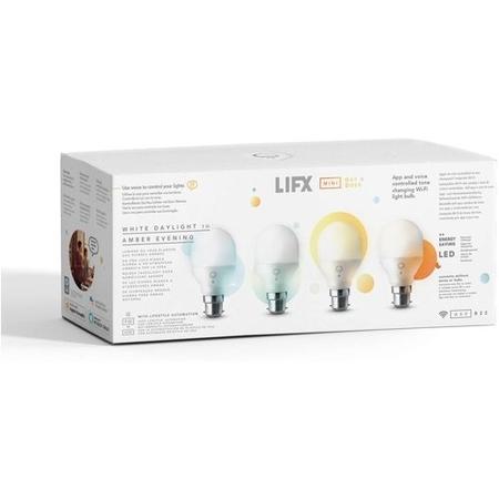 LiFX Smart Mini Day & Dusk WiFi LED Light Bulb with B22 Bayonet Ending - 4 Pack