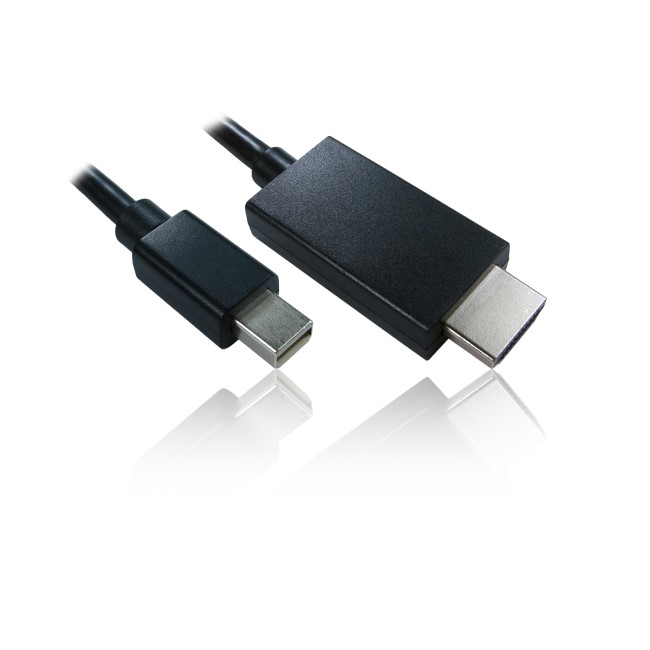 2m Mini Display Port M - HDMI M Cable in Black