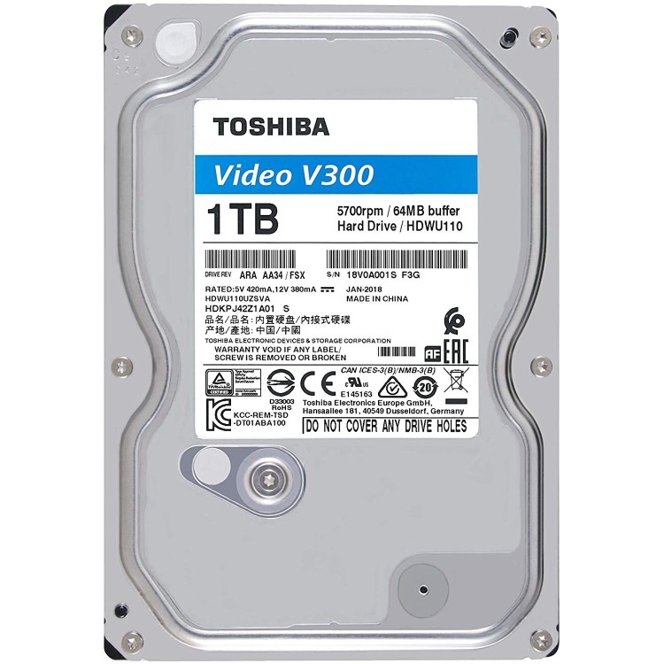 Toshiba V300 1TB 3.5" Video Streaming Hard Drive