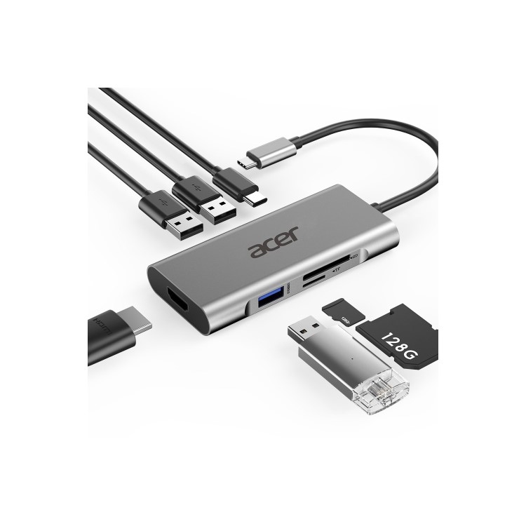 GRADE A1 - Acer 7in1 Type C port Hub