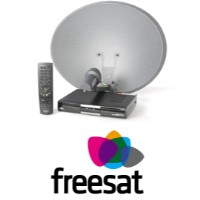Freesat installation including satellite dish Freesat installation including satellite dish