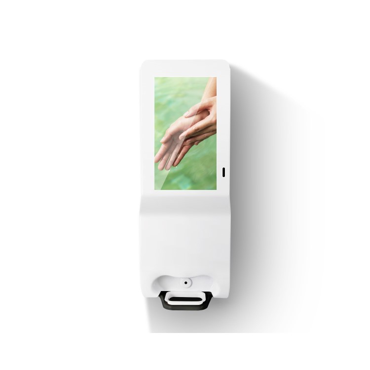 Hygiene Tech Floor Standing Digital signage screen with hand sanitiser - built in Android
