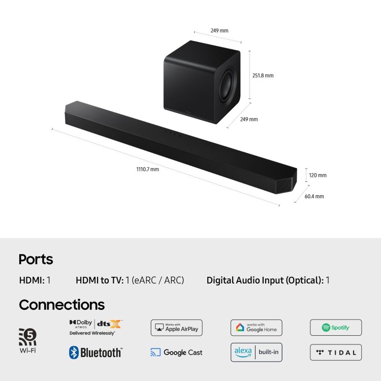Samsung Q800F Q-Series Soundbar with Subwoofer