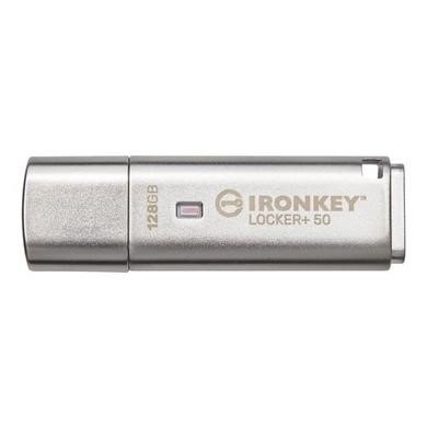 Kingston IronKey Locker+ 50 128GB Encrypted USB 3.2 Flash Drive