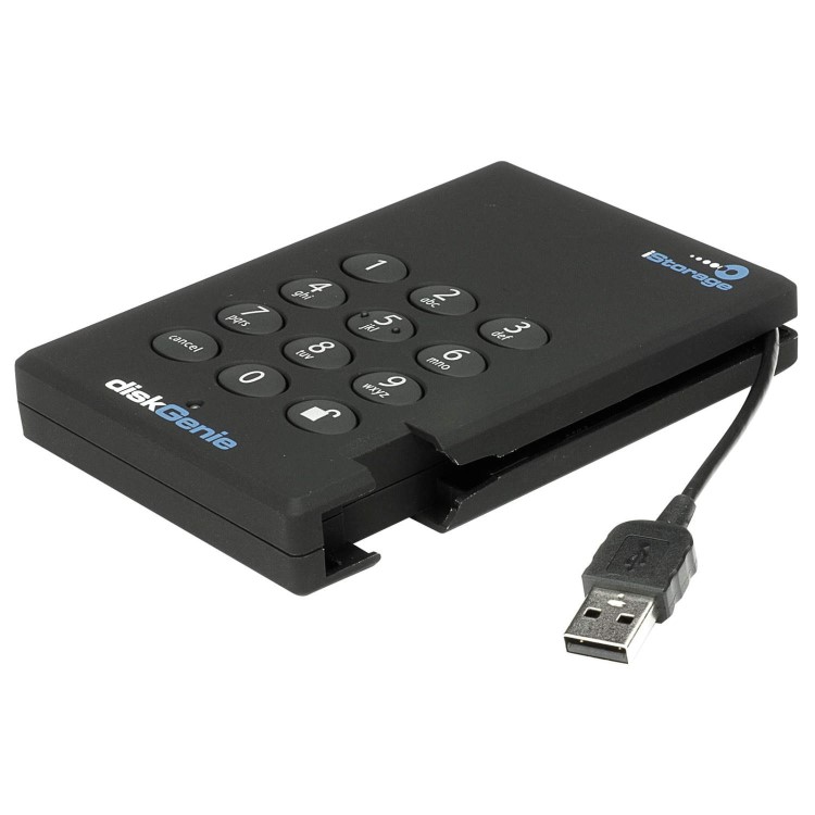 iStorage diskGenie 250GB 128-bit Portable Hard Drive