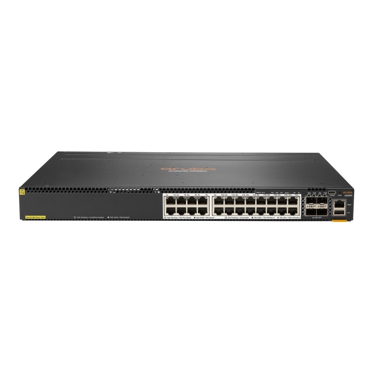 HP Enterprise Aruba 6300M 24-Port x 1/2.5/5/10GBase-T + 4 x 1 Gigabit/10/25/50 SFP56 L3 Rack Mountable Managed Network Switch