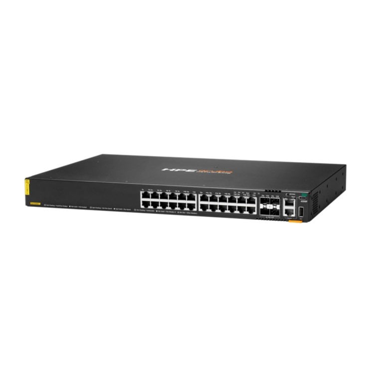 HPE Aruba Networking C-Port 6200F 24-Port Class4 PoE, 4-Port 1/10Gigabit SFP+ PoE+ Rack-mountable Managed Switch