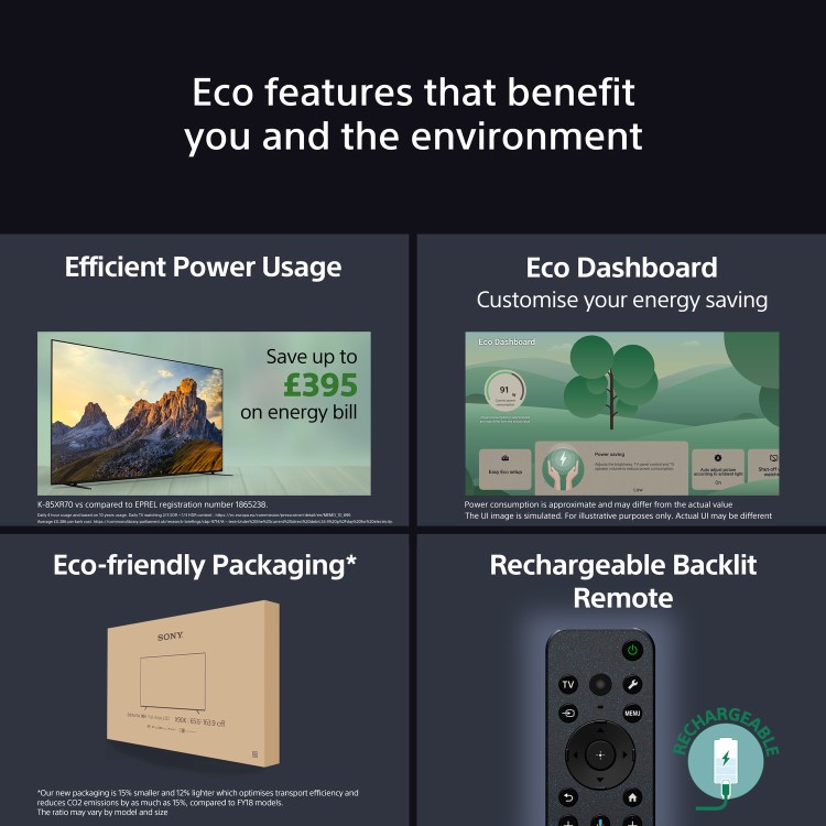 Sony BRAVIA 7 XR70P 55 inch Smart Mini LED 4K Ultra HD QLED TV