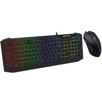 GRADE A1 - GameMax Pulse 2in1 Kit 7 Colour RGB Wired Gaming Keyboard with Pulsing Mouse