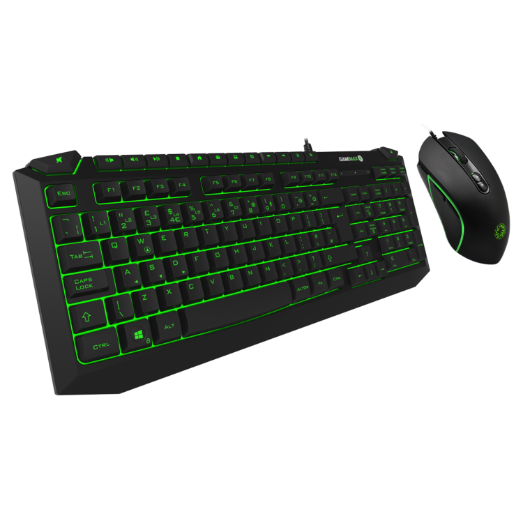 GRADE A1 - GameMax Pulse 2in1 Kit 7 Colour RGB Wired Gaming Keyboard with Pulsing Mouse
