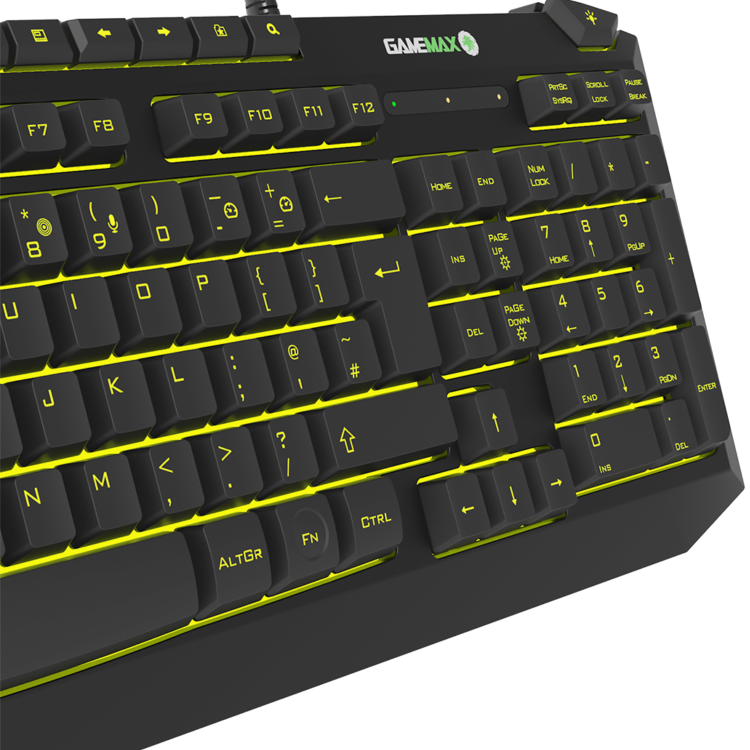 GRADE A1 - GameMax Pulse 2in1 Kit 7 Colour RGB Wired Gaming Keyboard with Pulsing Mouse