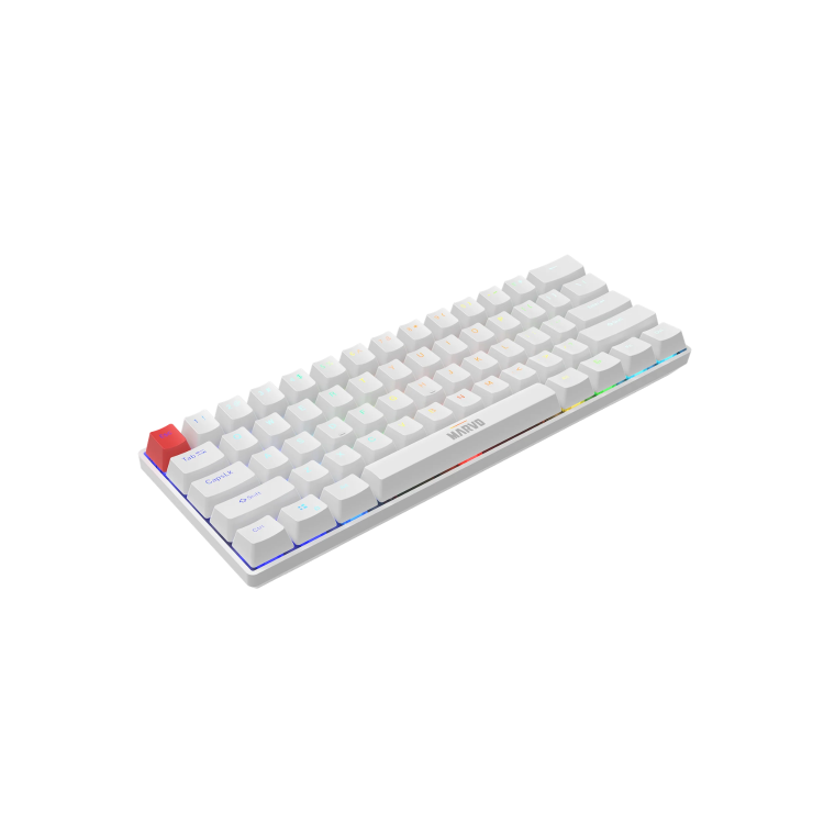 Marvo Scorpion KG933G Saber 61 Wired Mechanical RGB 60% UK Layout Gaming Keyboard White