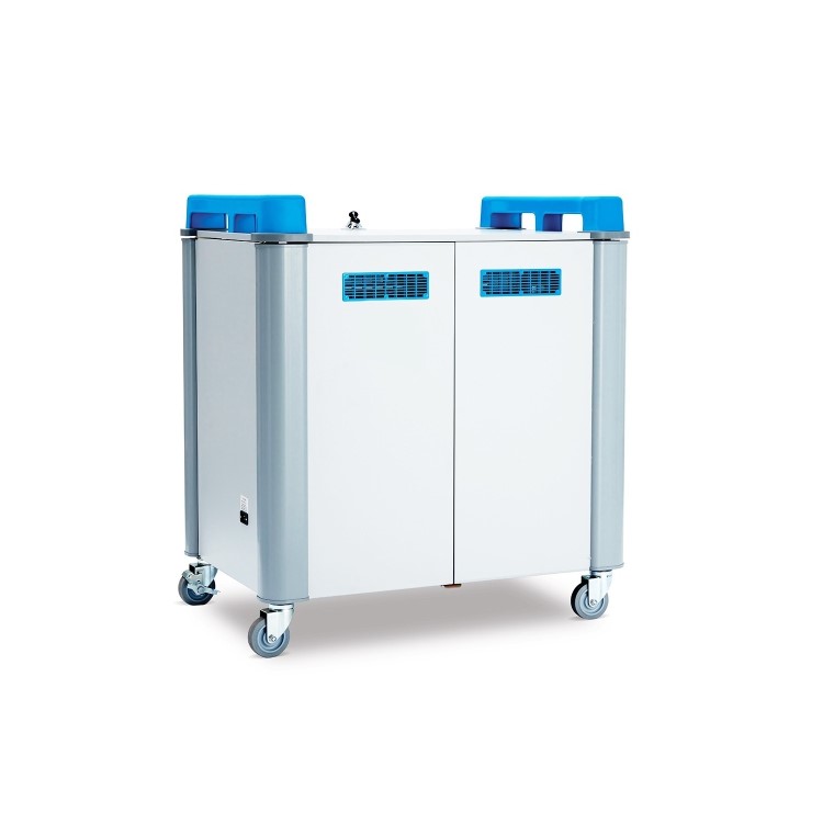 LapCabby 16V - 16 laptops or chromebooks up to 19' - vertical storage 4 Sliding shelves