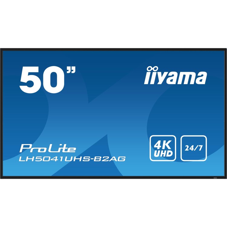 Iiyama 50" Professional Digital Signage display with 4K UHD resolution and 24/7 operating time