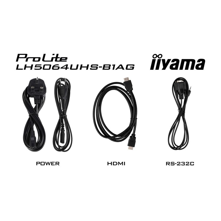 Iiyama 50" Black Large Format Display 4K UHD 500 cd/m2 24/7 2x HDMI