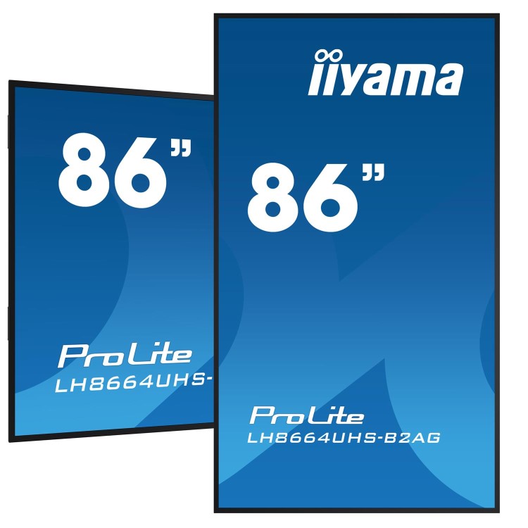 Iiyama 86" 4K UHD professional digital signage display with advanced control and connectivity options