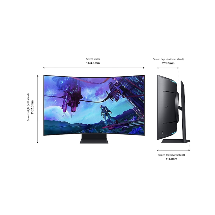 Samsung Odyssey Ark G97NC 55" VA 4K UHD Mini LED 165Hz 1ms Curved Gaming Monitor