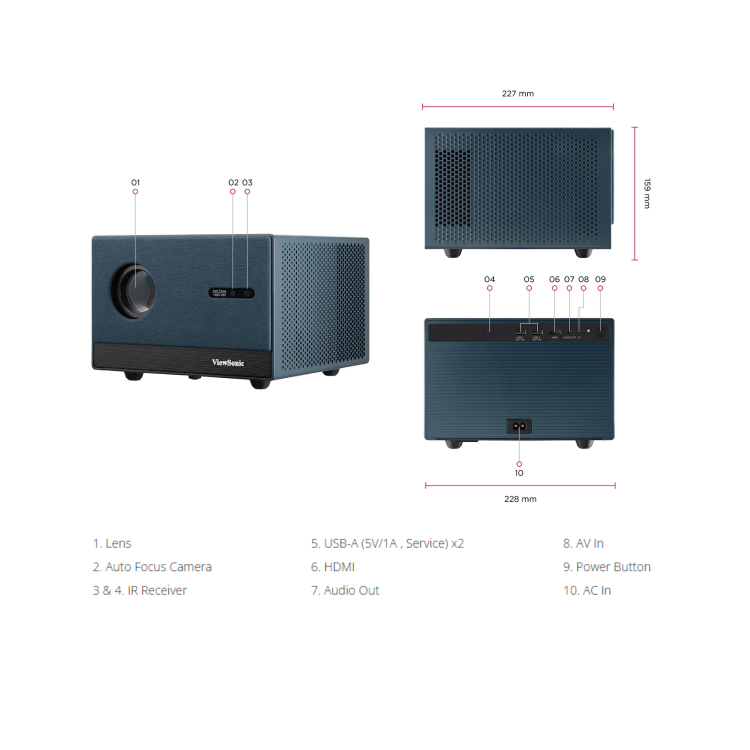 ViewSonic LX60HDE Full HD Built-in Google TV Projector