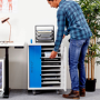 LapCabby Lyte Single Door 10 Laptops or Chromebooks and Tablets up to 15.6" Charging Trolley