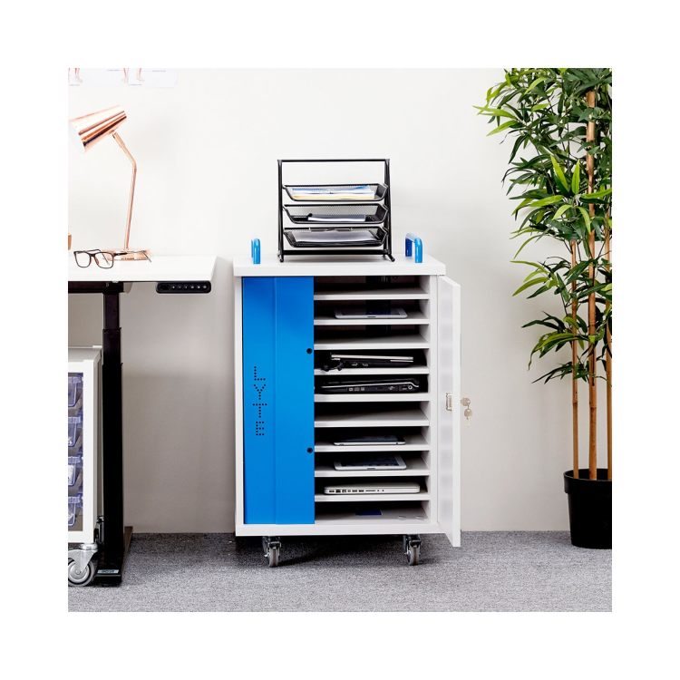 LapCabby Lyte Single Door 10 Laptops or Chromebooks and Tablets up to 15.6" Horizontal Charging Trolley
