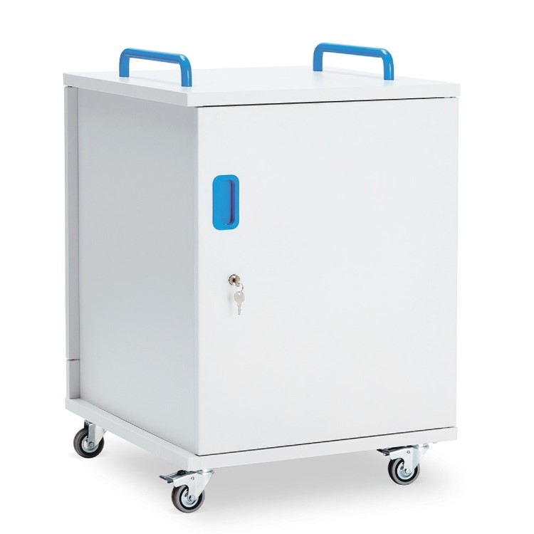 Lapcabby Lyte 16 Single Door Metal Shelf Mobile - 16-Device Mobile Charging Trolley for Laptops Tablets & Chromebooks up to 15.6" - Horizontal