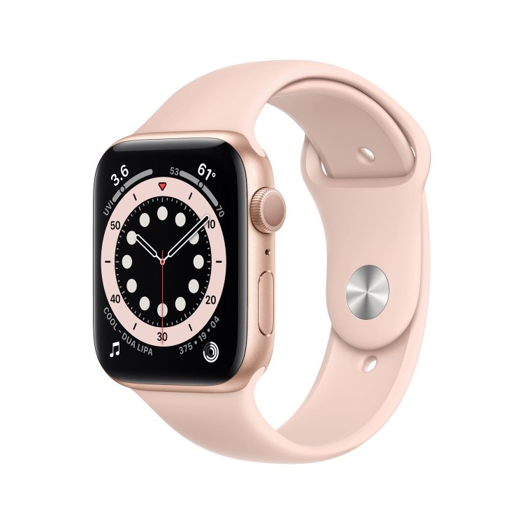 Apple Watch Series 6 GPS - 44mm Gold Aluminium Case with Pink Sand Sport Band - Regular