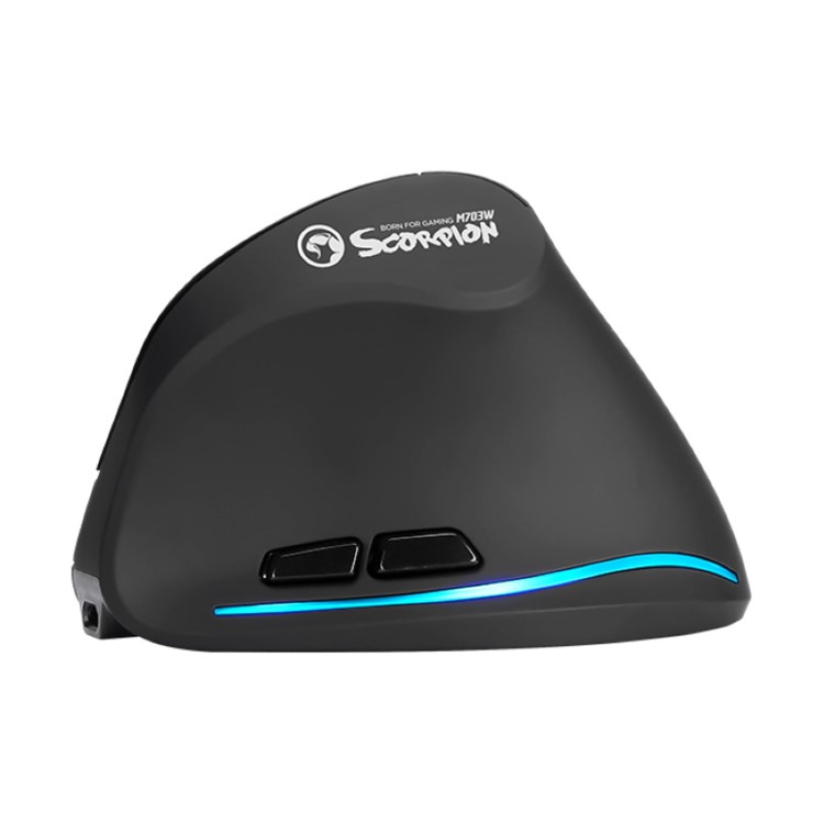 Marvo Scorpion M703W Wireless Blue LED Black Right-Handed Ergonomic Rechargeable Gaming Mouse
