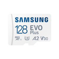 Samsung EVO Plus 128GB MicroSDXC Memory Card + microSD to SD adapter