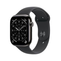 Apple Watch Series 11 GPS + Cellular 46mm Slate Titanium Case with Black Sport Band - M/L