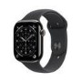 Apple Watch Series 11 GPS + Cellular 46mm Slate Titanium Case with Black Sport Band - M/L