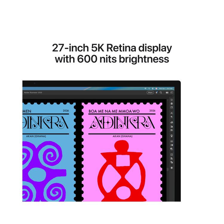 Apple Studio Display 27" 5K Retina Standard Glass Tilt & Height-Adjustable Monitor