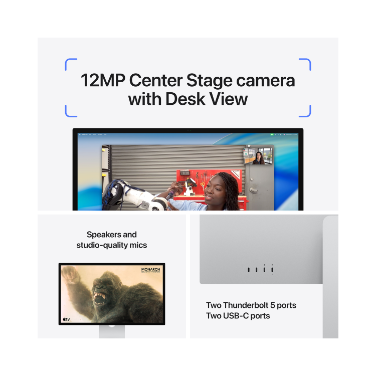 Apple Studio Display 27" 5K Retina Standard Glass Tilt & Height-Adjustable Monitor