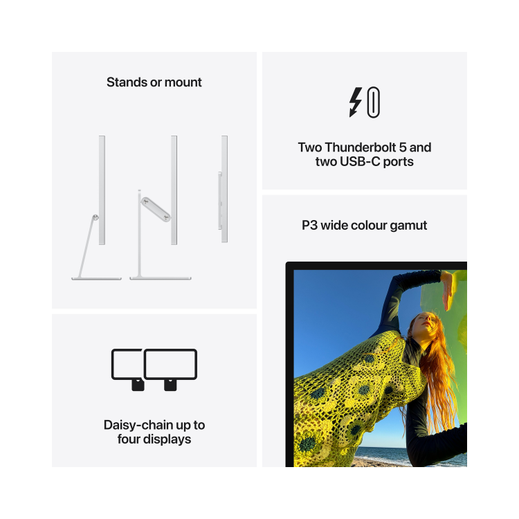 Apple Studio Display 27" 5K Retina Standard Glass Tilt & Height-Adjustable Monitor