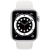 Apple Watch Series 6 GPS + Cellular - 44mm Silver Aluminium Case with White Sport Band - Regular