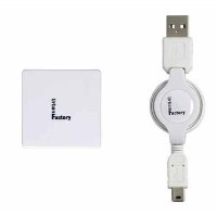 Crazy Hub 4 Ports USB 2.0 with Retractable Cable - White