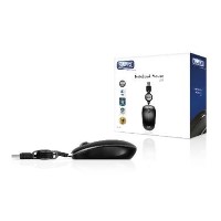 Sweex USB Retractable Mouse - Black/Silver