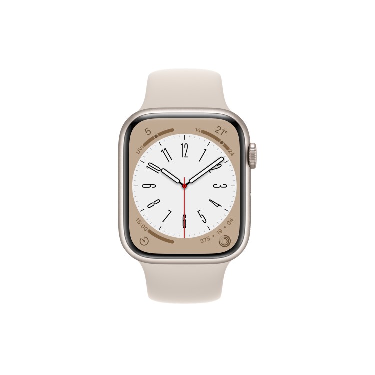 Apple Watch Series 8 GPS + Cellular 41mm Starlight Aluminium Case with Starlight Sport Band - Regular