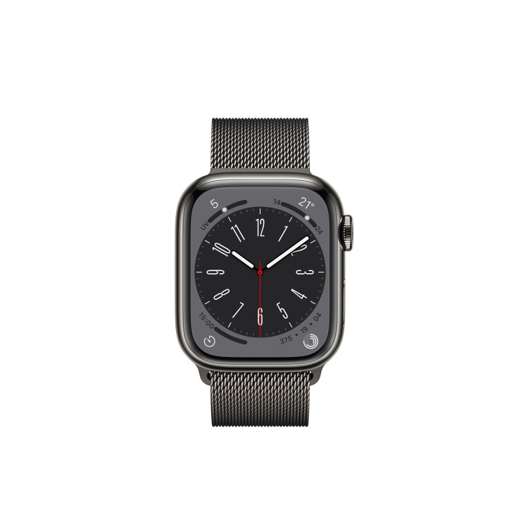 Apple Watch Series 8 GPS + Cellular 41mm Graphite Stainless Steel Case with Graphite Milanese Loop