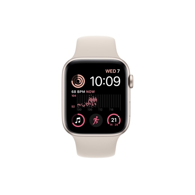 Apple Watch SE 2022 GPS 40mm Starlight Aluminium Case with Starlight Sport Band - Regular