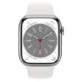 Apple Watch Series 8 GPS + Cellular 45mm Silver Stainless Steel Case with White Sport Band - Regular