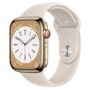 Apple Watch Series 8 GPS + Cellular 45mm Gold Stainless Steel Case with Starlight Sport Band - Regular