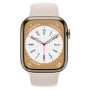 Apple Watch Series 8 GPS + Cellular 45mm Gold Stainless Steel Case with Starlight Sport Band - Regular