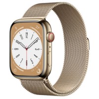 Apple Watch Series 8 GPS + Cellular 45mm Gold Stainless Steel Case with Gold Milanese Loop Apple Watch Series 8 GPS + Cellular 45mm Gold Stainless Steel Case with Gold Milanese Loop
