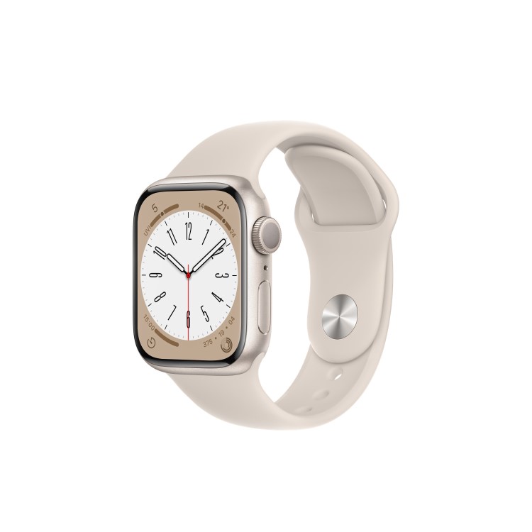 Apple Watch Series 8 GPS 41mm Starlight Aluminium Case with Starlight Sport Band - Regular