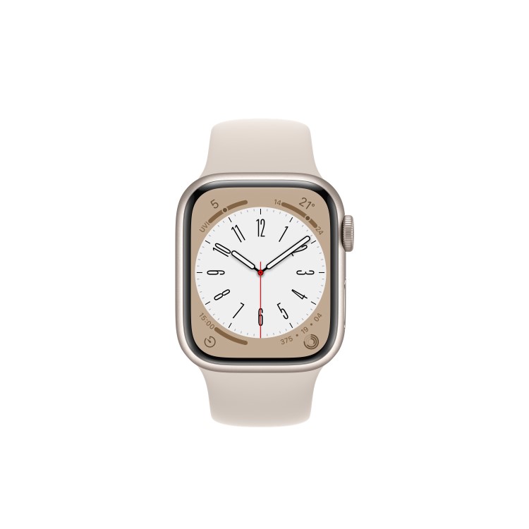 Apple Watch Series 8 GPS 41mm Starlight Aluminium Case with Starlight Sport Band - Regular