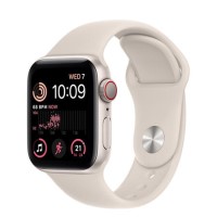 Apple Watch SE 2022 GPS + Cellular 44mm Starlight Aluminium Case with Starlight Sport Band - Regular