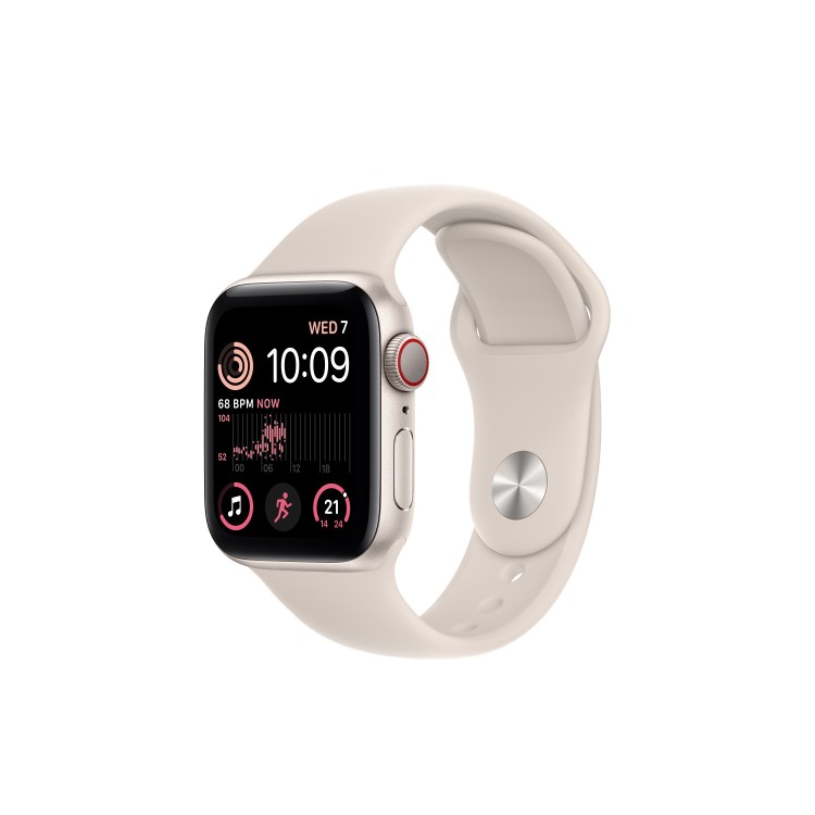 Apple Watch SE 2022 GPS + Cellular 44mm Starlight Aluminium Case with Starlight Sport Band - Regular