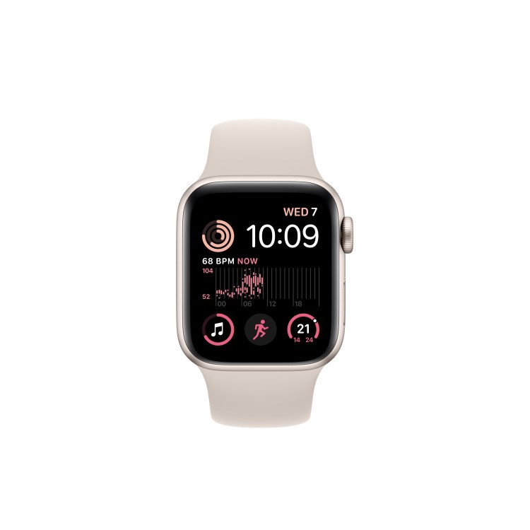Apple Watch SE 2022 GPS + Cellular 44mm Starlight Aluminium Case with Starlight Sport Band - Regular