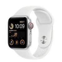 Apple Watch SE 2022 GPS + Cellular 40mm Silver Aluminium Case with White Sport Band - Regular